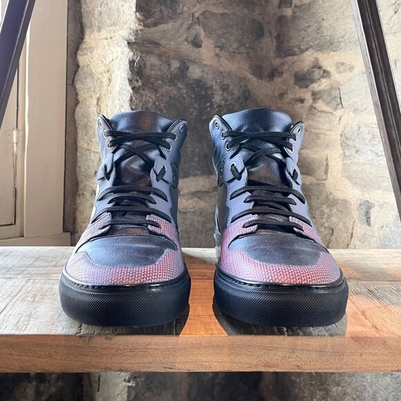 Balenciaga Multifabric Colourblock Coated High-Top Sneakers - Picture 3 of 9